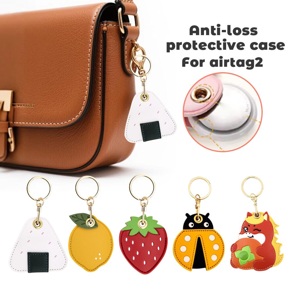Strawberry Huller - For AirTag 2 Leather Cartoon Strawberry