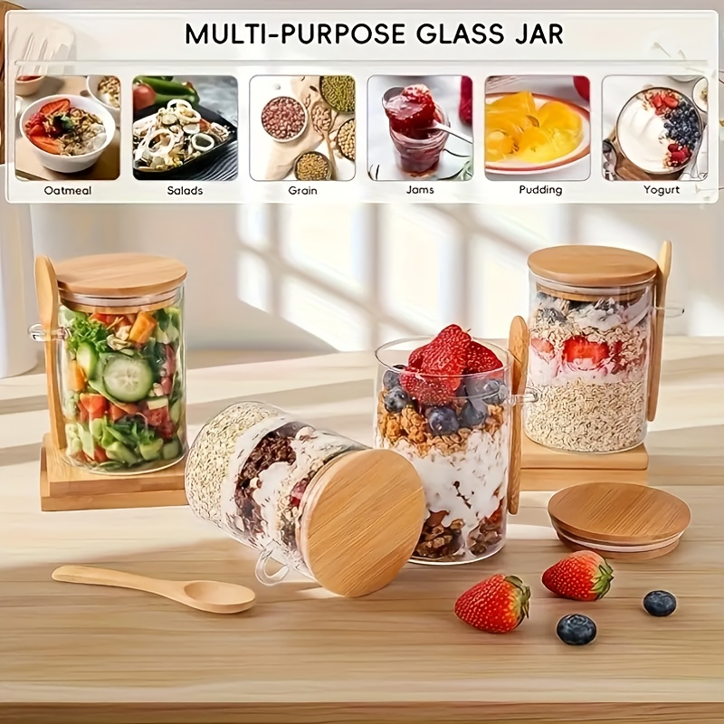 1/2/4/8Pcs Oatmeal Glass Cup S - đánh giá và giá Meal Prep Yogurt