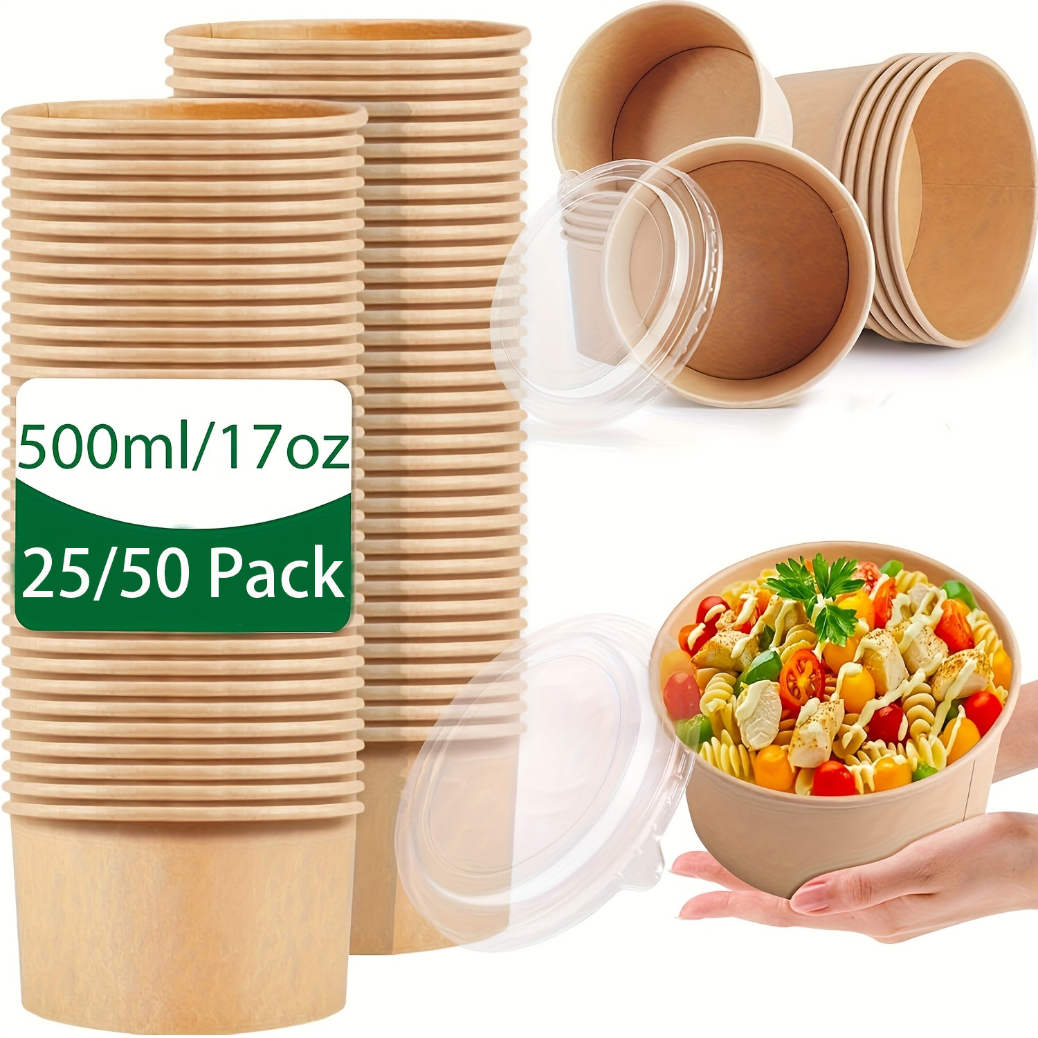 17Oz/500Ml 25/50 Pack Paper Bo - đánh giá và giá Meal Prep Plan